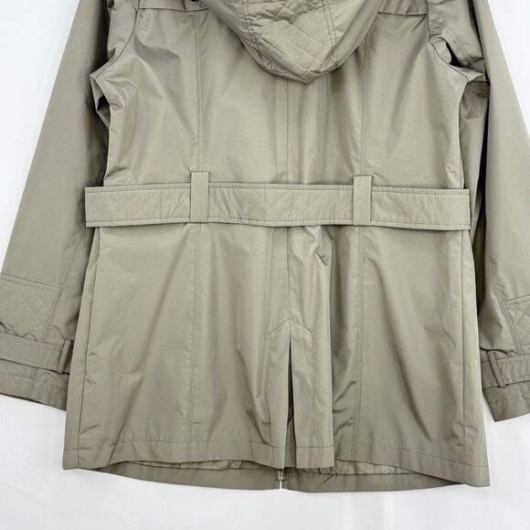 Liz Claiborne NY Green Lined Rain Windbreaker Coat Hooded Coat Womens Size M - Picture 8 of 16